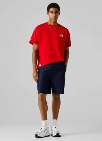 Bermudas cargo de corte reto