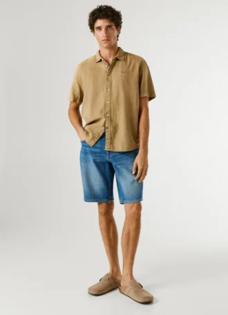 Bermudas de ganga com corte justo