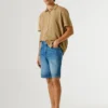 Bermudas de ganga com corte justo Bermudas de ganga com corte justo