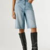 Bermudas de ganga de corte descontraído Bermudas de ganga de corte descontraído
