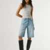 Bermudas de ganga de corte descontraído Bermudas de ganga de corte descontraído