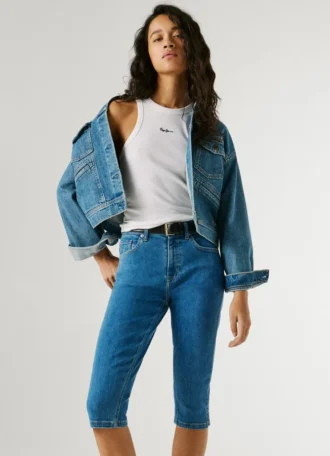 Bermudas de ganga de corte justo