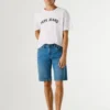Bermudas de ganga de corte justo Bermudas de ganga de corte justo