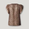 Blusa com decote em V e folhos