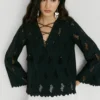 Blusa com detalhes em renda Blusa com detalhes em renda