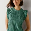 Blusa com detalhes plissados