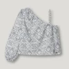 Blusa com estampado floral assimétrico