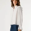 Blusa com folhos fluidos Blusa com folhos fluidos