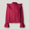 Blusa com folhos fluidos Blusa com folhos fluidos
