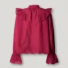 Blusa com folhos fluidos Blusa com folhos fluidos
