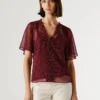 Blusa de chiffon com padrão de bolinhas Blusa de chiffon com padrão de bolinhas