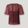 Blusa de chiffon com padrão de bolinhas Blusa de chiffon com padrão de bolinhas
