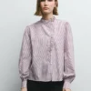 Blusa de popelina com folhos