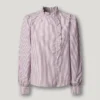 Blusa de popelina com folhos