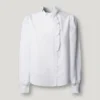 Blusa de popelina com folhos