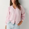 Blusa de popelina às riscas