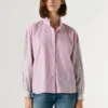 Blusa de popelina às riscas