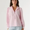 Blusa de popelina às riscas