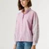 Blusa de popelina às riscas