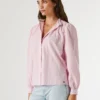 Blusa de popelina às riscas