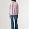Blusa de popelina às riscas