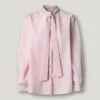 Blusa de popelina às riscas