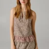 Blusa de popeline com decote halter Blusa de popeline com decote halter