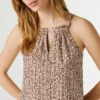 Blusa de popeline com decote halter Blusa de popeline com decote halter