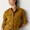 Blusa fluida com bolsos Blusa fluida com bolsos