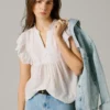 Blusa Fluida com Mangas Borboleta Blusa Fluida com Mangas Borboleta