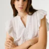 Blusa Fluida com Mangas Borboleta Blusa Fluida com Mangas Borboleta