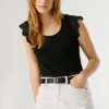 Blusa sem mangas com canelado Blusa sem mangas com canelado