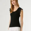 Blusa sem mangas com canelado Blusa sem mangas com canelado