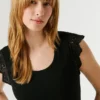 Blusa sem mangas com canelado Blusa sem mangas com canelado