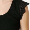 Blusa sem mangas com canelado Blusa sem mangas com canelado