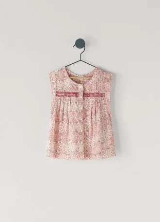 Blusa sem mangas com estampado floral