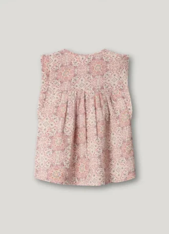 Blusa sem mangas com estampado floral