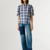 Blusa xadrez com folhos