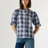 Blusa xadrez com folhos