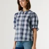 Blusa xadrez com folhos