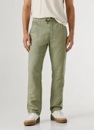 Calças chino com cordão ajustável