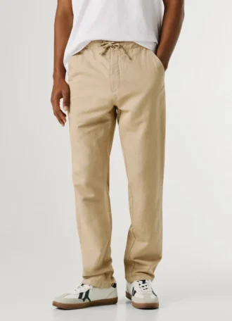 Calças chino com cordão ajustável