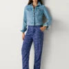 Calças de corte reto com estampado Paisley