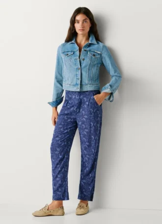 Calças de corte reto com estampado Paisley