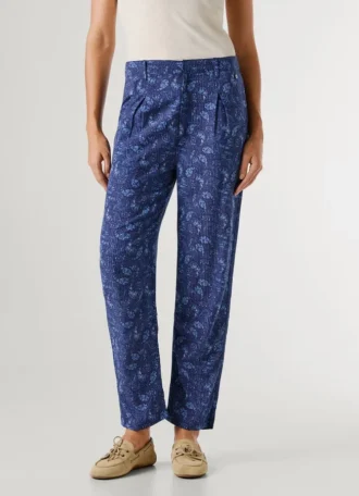 Calças de corte reto com estampado Paisley