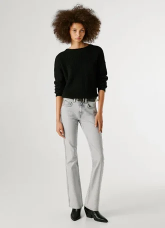 Calças de ganga de cintura média e corte bootcut – Piper