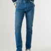 Calças de ganga justas de cintura média – Track Calças de ganga justas de cintura média – Track