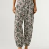 Calças de perna larga com estampado floral Calças de perna larga com estampado floral