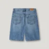 Calções Bermuda em Denim de Corte Largo