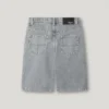 Calções Bermuda em Denim de Corte Largo